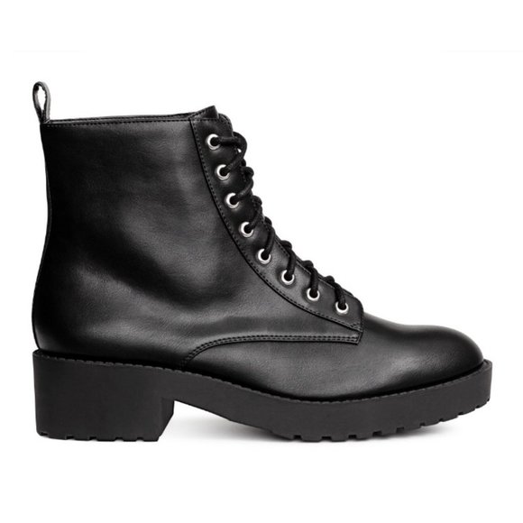 H&M Chunky Ankle Lace Up Boots - Picture 1 of 13